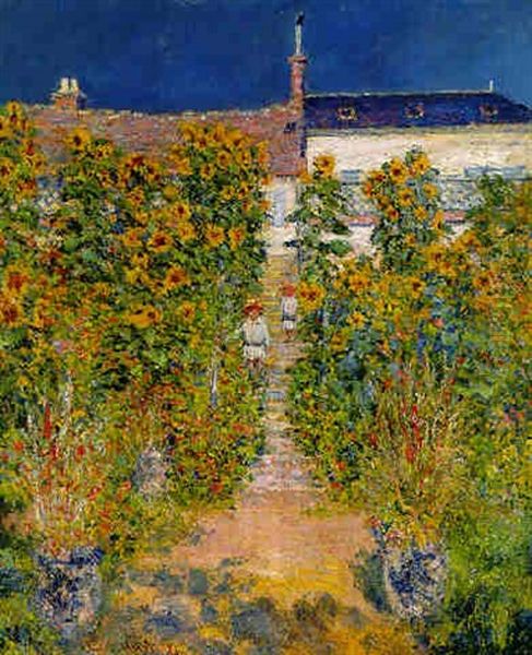 Le Jardin De L'artiste A Vetheuil Oil Painting by Claude Oscar Monet