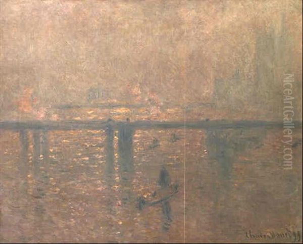 Charing Cross Bridge A La Hauteur Du Parlement Oil Painting by Claude Oscar Monet