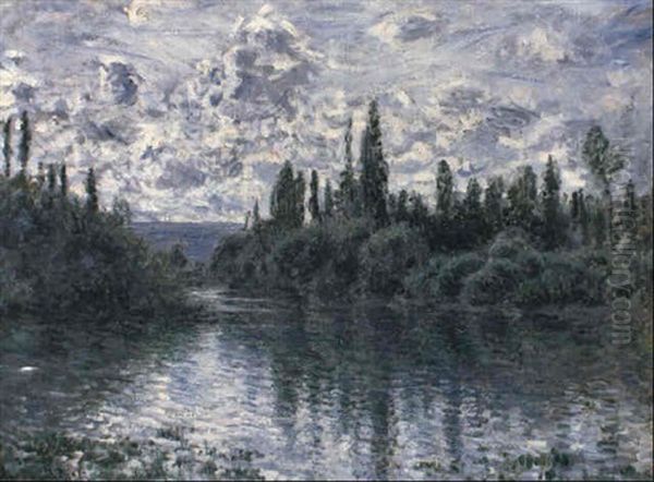 Bras De La Seine Pres De Vetheuil Oil Painting by Claude Oscar Monet