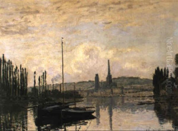 Vue De Rouen Oil Painting by Claude Oscar Monet
