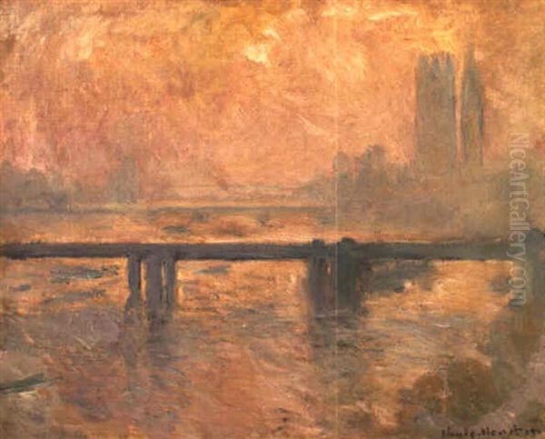 Charing Cross Bridge Oil Painting by Claude Oscar Monet