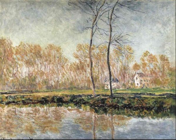 Les Bords De L'epte . Giverny Oil Painting by Claude Oscar Monet