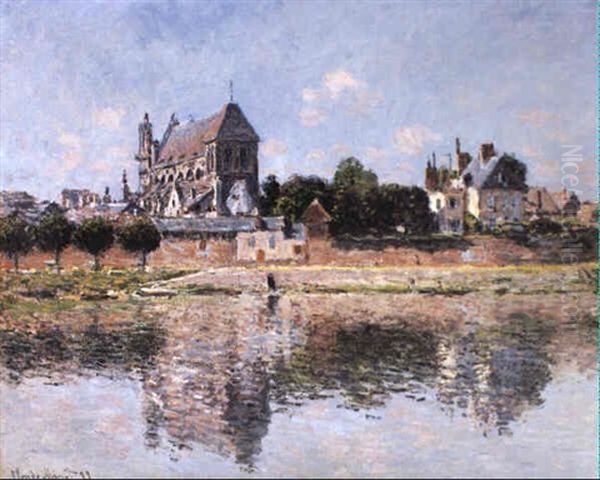 Vue De L'eglise De Vernon Oil Painting by Claude Oscar Monet