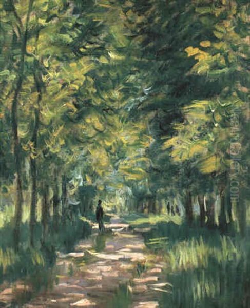 Sous-bois, Effets De Soleil (ile De La Jatte) Oil Painting by Claude Oscar Monet