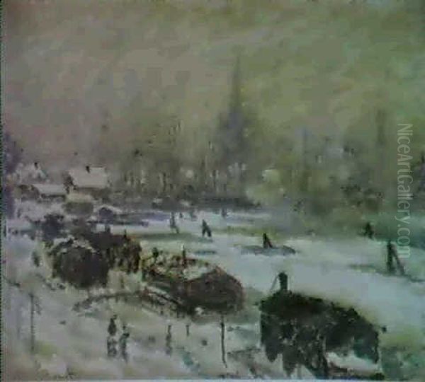 Neige A Amsterdam Oil Painting by Claude Oscar Monet