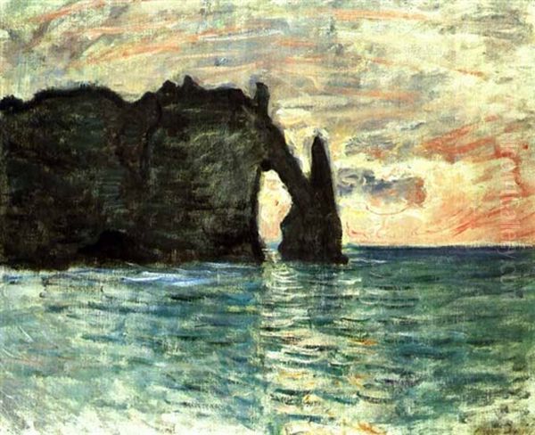 La Falaise D'etretat Oil Painting by Claude Oscar Monet