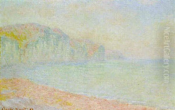 Falaises De Pourville, Le Matin Oil Painting by Claude Oscar Monet