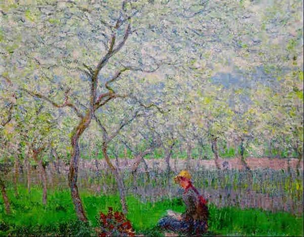 Un Verger Au Printemps Oil Painting by Claude Oscar Monet