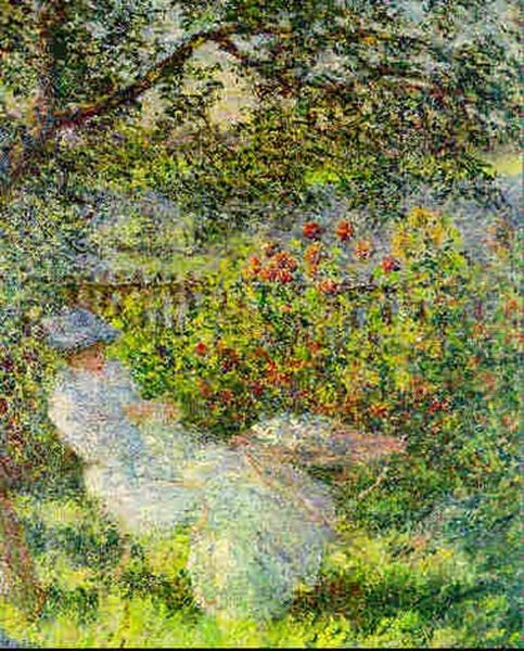 Alice Hoschede Au Jardin Oil Painting by Claude Oscar Monet