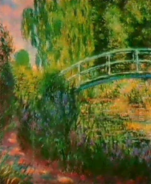 Le Pont Japonais, Bassin Aux Nymphtas Oil Painting by Claude Oscar Monet