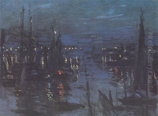 Le Port Du Havre, Effet Du Nuit Oil Painting by Claude Oscar Monet