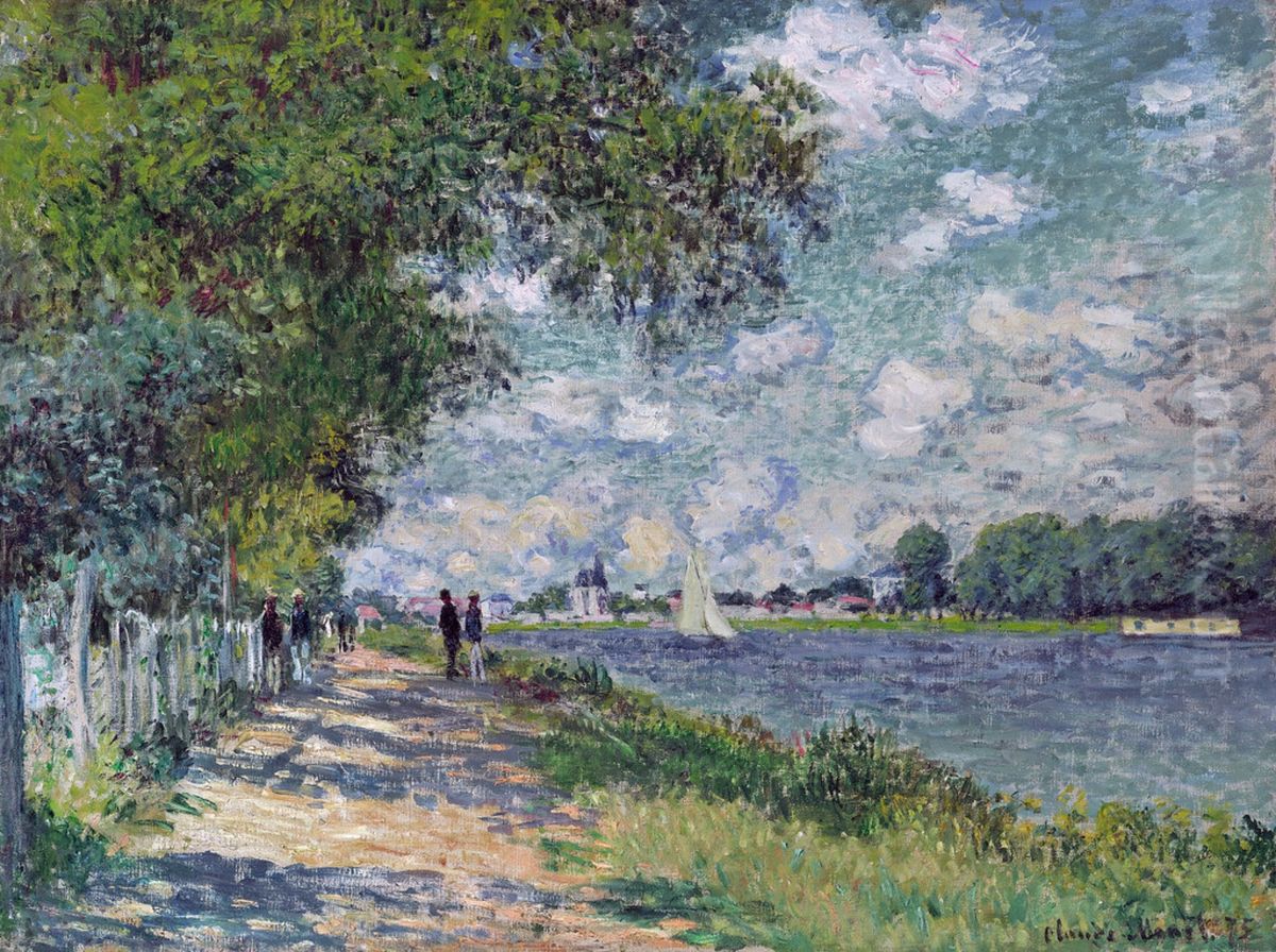La Seine A Argenteuil Oil Painting by Claude Oscar Monet