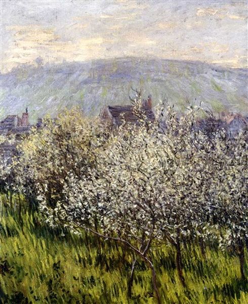 Pruniers En Fleurs Oil Painting by Claude Oscar Monet
