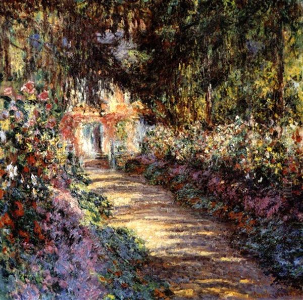 Le Jardin Fleuri Oil Painting by Claude Oscar Monet