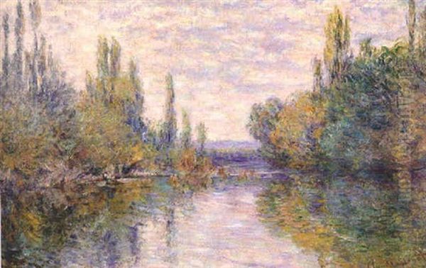 Un Bras De La Seine Pres De Vetheuil Oil Painting by Claude Oscar Monet