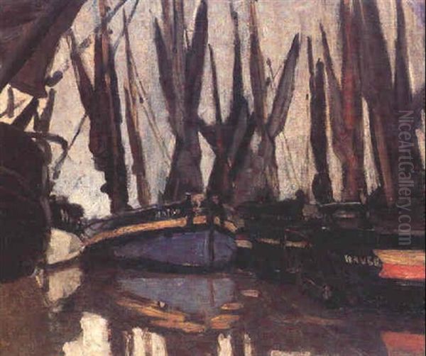 Barques De Peche Oil Painting by Claude Oscar Monet