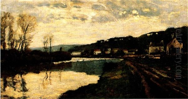 La Seine A Bougival Oil Painting by Claude Oscar Monet