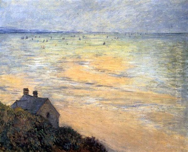 La Cabane A Trouville; Maree Basse Oil Painting by Claude Oscar Monet