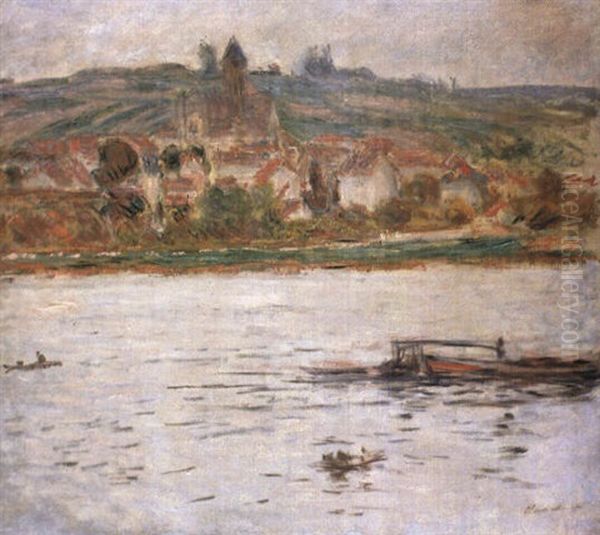 Vetheuil, Peniche Sur La Seine Oil Painting by Claude Oscar Monet