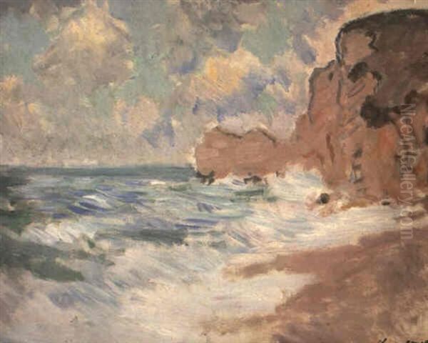 Effets De Vagues A Etretat Oil Painting by Claude Oscar Monet