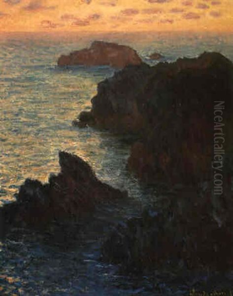 Point De Rochers A Port-goulphar Oil Painting by Claude Oscar Monet