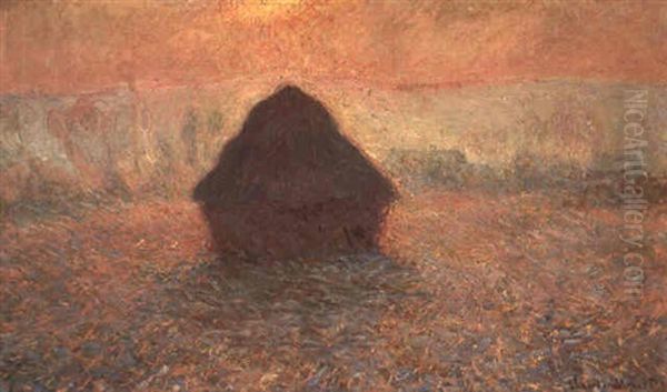 Meule, Soleil Dans La Brume Oil Painting by Claude Oscar Monet