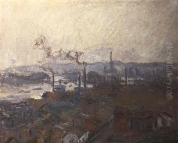 Vue Generale De Rouen Depuis La Cote Sainte Catherine Oil Painting by Claude Oscar Monet