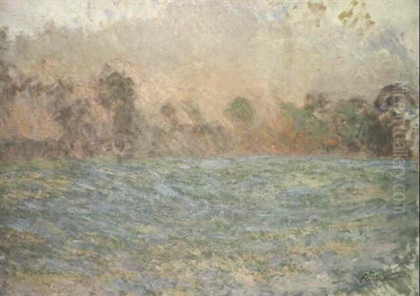 La Prairie De Limetz, Pres De Giverny Oil Painting by Claude Oscar Monet