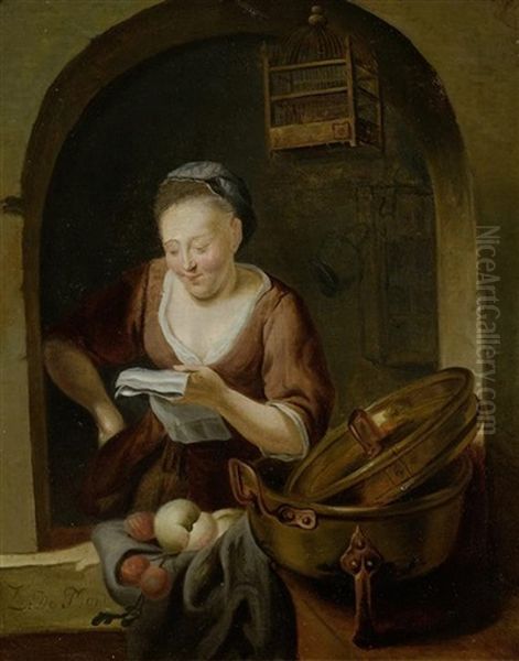 Der Brief Oil Painting by Louis de Moni