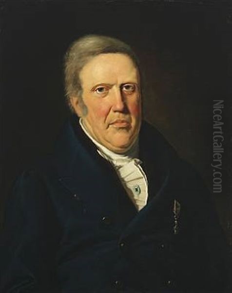 Portrait Of Johan Rubring Harboe (1762-1840) Oil Painting by David Monies