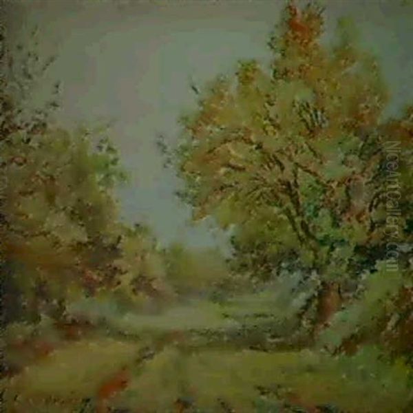 Chemin En Puysaye A L'automne Oil Painting by Lucie le Monnier