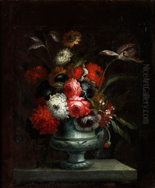 Stillleben Mit Blumenbouquet Oil Painting by Antoine (Baptiste M.) Monnoyer
