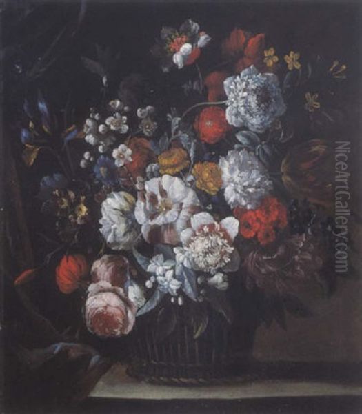 Bodegon Con Flores Oil Painting by Antoine (Baptiste M.) Monnoyer