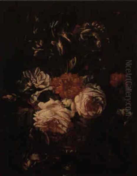 Blumenstraus In Einer Prunkvase Oil Painting by Antoine (Baptiste M.) Monnoyer