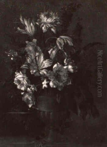 Vase De Fleurs Oil Painting by Antoine (Baptiste M.) Monnoyer