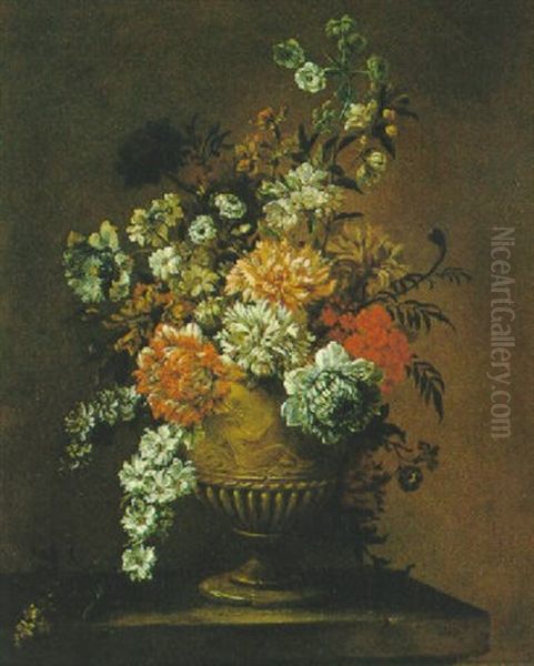 Groser Dekorativer Blumenstraus In Einer Vase Oil Painting by Jean-Baptiste Monnoyer