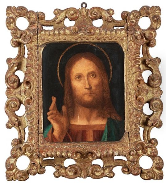 Christ Blessing Oil Painting by Bartolommeo Montagna