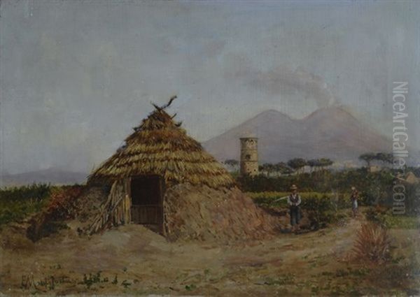 La Capanna Nei Campi Oil Painting by Eduardo Monteforte