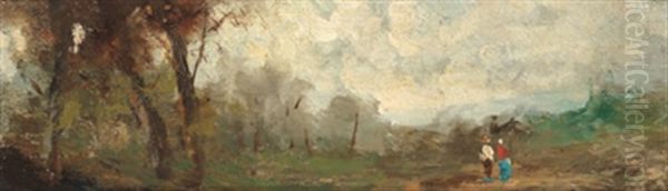 Landschaft Mit Figurlicher Staffage Oil Painting by Eduardo Monteforte