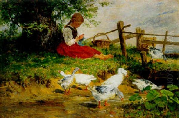 Ganseliesel Oil Painting by Antonis Matteo Montemezzo