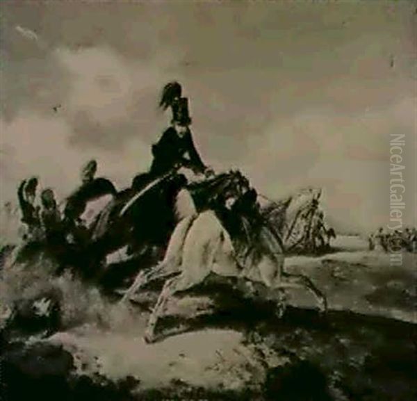 Reiterkampf Oil Painting by Dietrich Monten