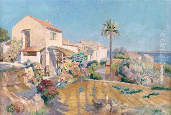 Paysage Mediterraneen Oil Painting by Frederic Montenard