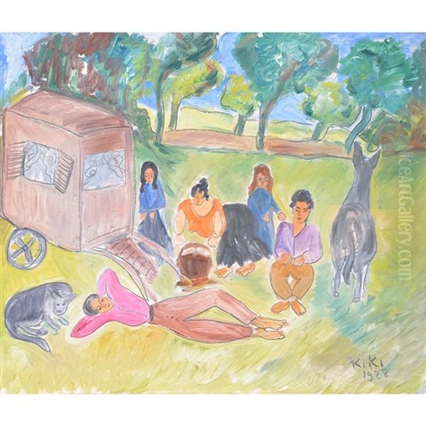 Gitans Oil Painting by Alice Ernestine Prin Dite Kiki De Montparnasse