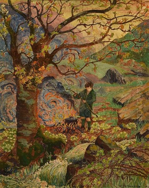 The Campfire Oil Painting by Robert James Enraght Moony