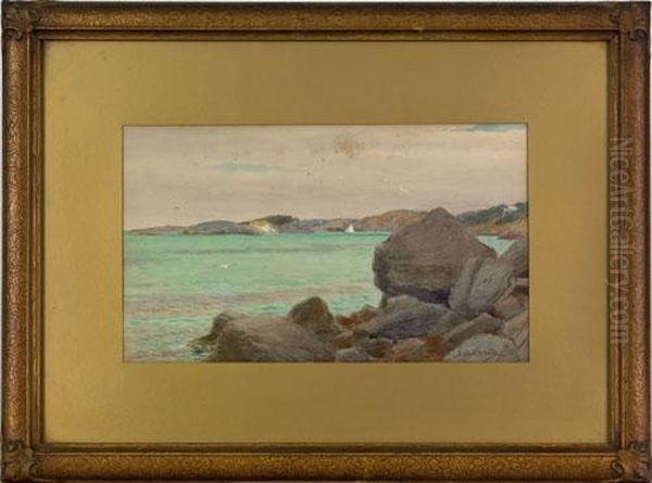 Coastal Scene Oil Painting by Evelyn Bicknell