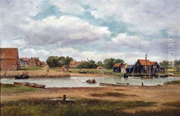 View At Walberswick Oil Painting by John Moore Of Ipswich
