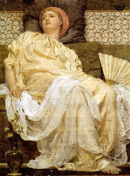 Yellow Marguerites Oil Painting by Albert Joseph Moore