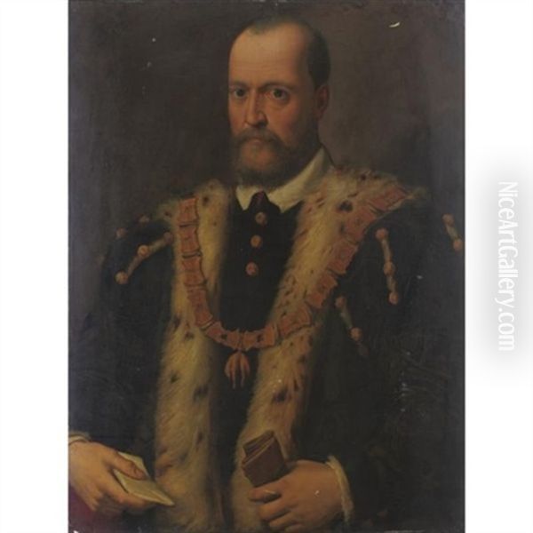 Portrait Of Cosimo I De Medici Oil Painting by Antonis Mor Van Dashorst