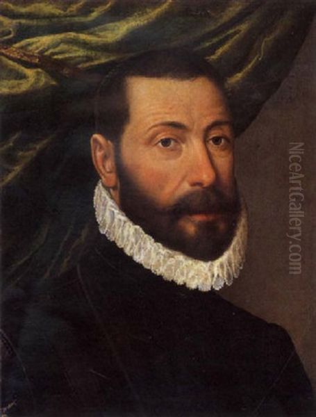 Ritratto D'uomo Con Gorgera Oil Painting by Antonis Mor Van Dashorst