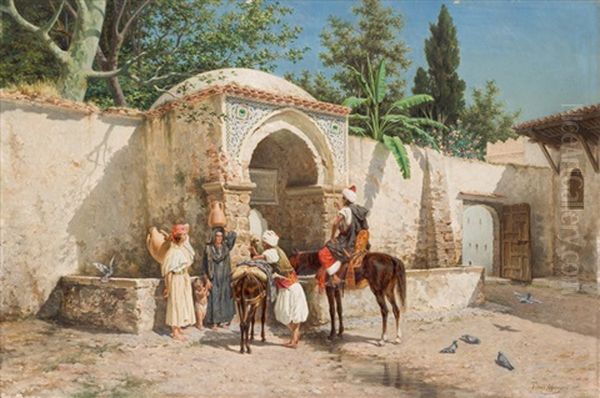 En La Fuente Oil Painting by Tomas Moragas Torras